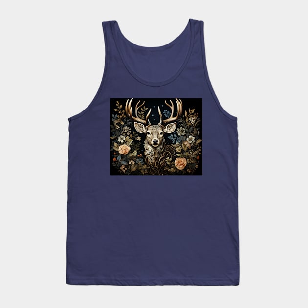 Cottagecore Aesthetic Deer Tank Top by AI Art Originals